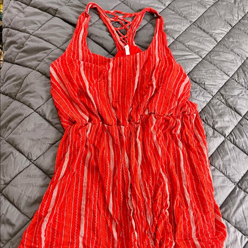 Red Sundress with Braided Open Back